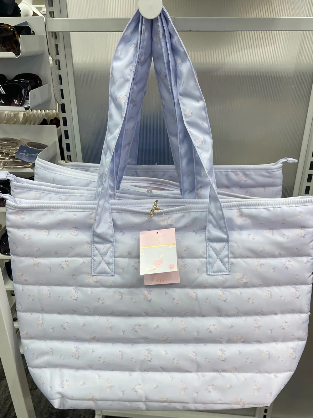 LoveShackFancy x Target - Yoobi Everblooming Rosettes Ditsy Tote Breezy Blue